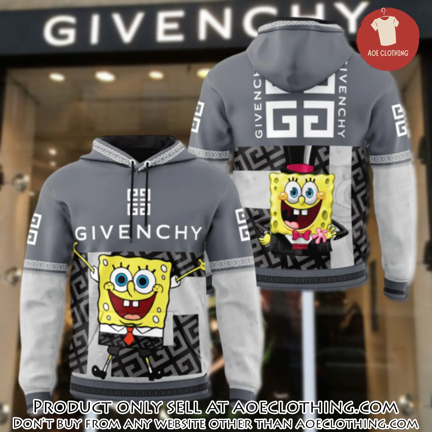 Givenchy spongebob unisex hoodie luxury brand gifts  jh2040 aoe1415604